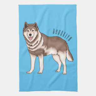 Illustration des sibirischen Husky-Cartoon Geschirrtuch