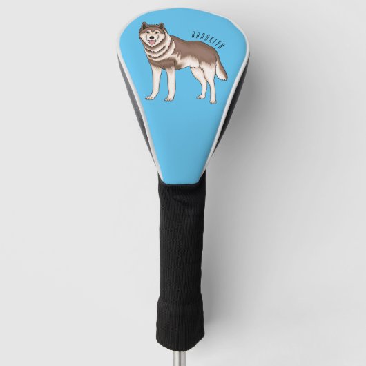 Illustration des sibirischen Husky-Cartoon Golf Headcover (Vorderseite)