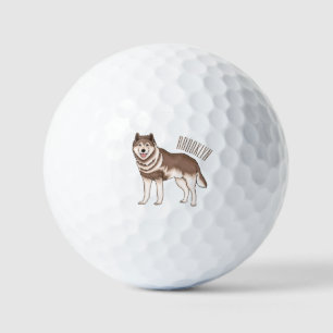 Illustration des sibirischen Husky-Cartoon Golfball