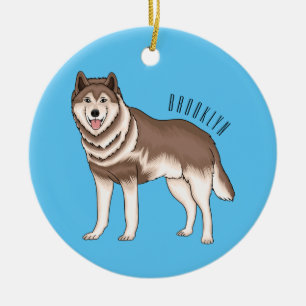 Illustration des sibirischen Husky-Cartoon Keramik Ornament