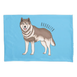 Illustration des sibirischen Husky-Cartoon Kissenbezug