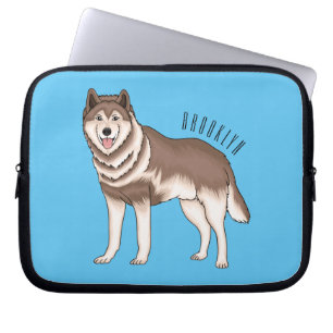 Illustration des sibirischen Husky-Cartoon Laptopschutzhülle