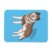 Illustration des sibirischen Husky-Cartoon Magnet (Horizontal)