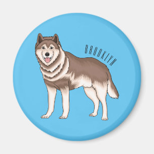 Illustration des sibirischen Husky-Cartoon Magnet