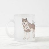 Illustration des sibirischen Husky-Cartoon Mattglastasse (Links)