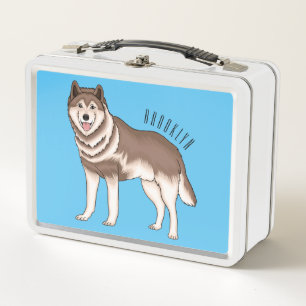 Illustration des sibirischen Husky-Cartoon Metall Brotdose