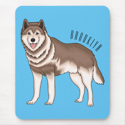 Illustration des sibirischen Husky-Cartoon Mousepad (Vorne)
