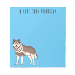 Illustration des sibirischen Husky-Cartoon Notizblock