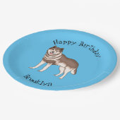 Illustration des sibirischen Husky-Cartoon Pappteller (Schrägansicht)