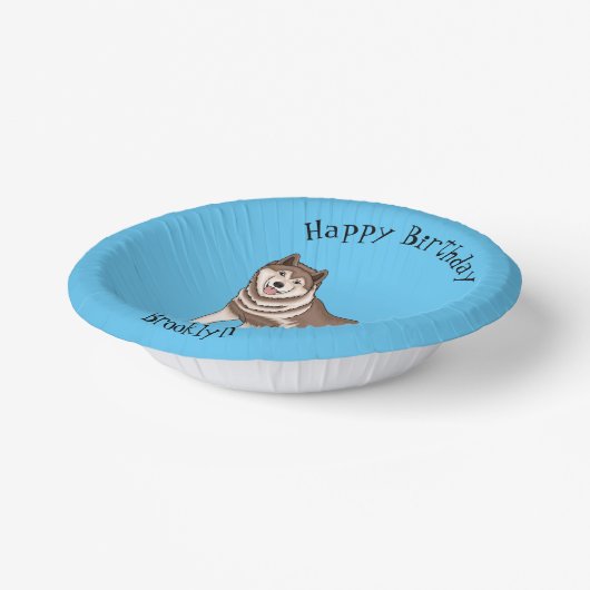 Illustration des sibirischen Husky-Cartoon Pappteller (Gewinkelt)