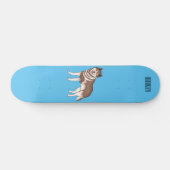 Illustration des sibirischen Husky-Cartoon Skateboard (Horizontal)