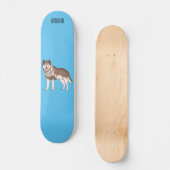 Illustration des sibirischen Husky-Cartoon Skateboard (Vorderseite)