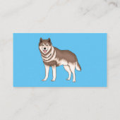Illustration des sibirischen Husky-Cartoon Visitenkarte (Rückseite)