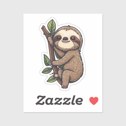 Illustration des Sloth Cartoon Aufkleber (Blatt)