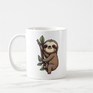Illustration des Sloth Cartoon Kaffeetasse