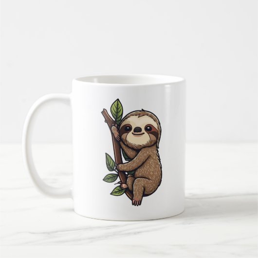 Illustration des Sloth Cartoon Kaffeetasse (Links)