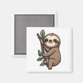 Illustration des Sloth Cartoon Magnet (Vorderseite/Rückseite)