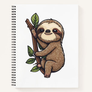 Illustration des Sloth Cartoon Notizblock