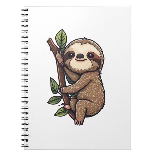 Illustration des Sloth Cartoon Notizblock (Vorderseite)