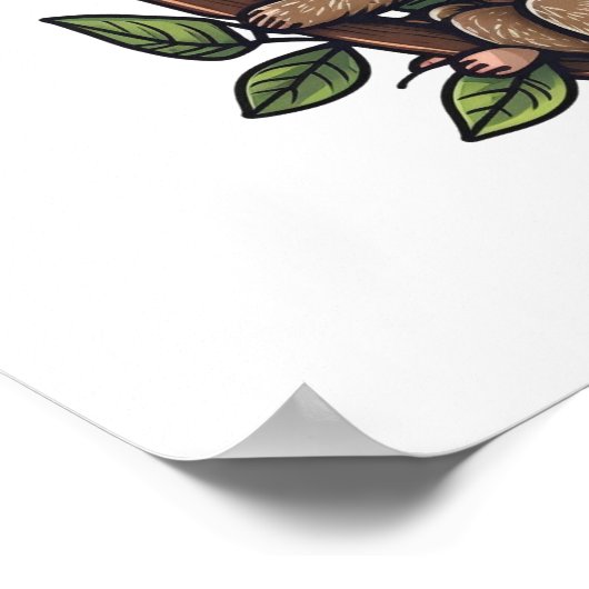 Illustration des Sloth Cartoon Poster (Ecke)