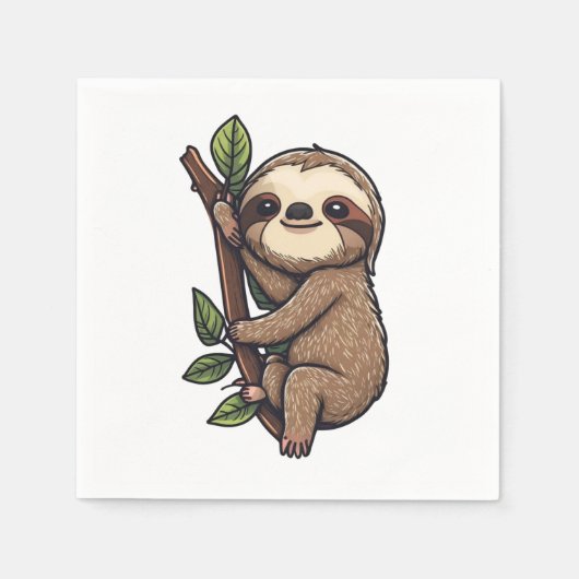 Illustration des Sloth Cartoon Serviette (Vorderseite)
