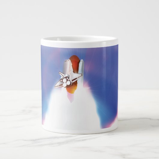Illustration des Space Shuttle Starts Jumbo-Tasse (Vorderseite)