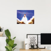 Illustration des Space Shuttle Starts Poster (Heimbüro)