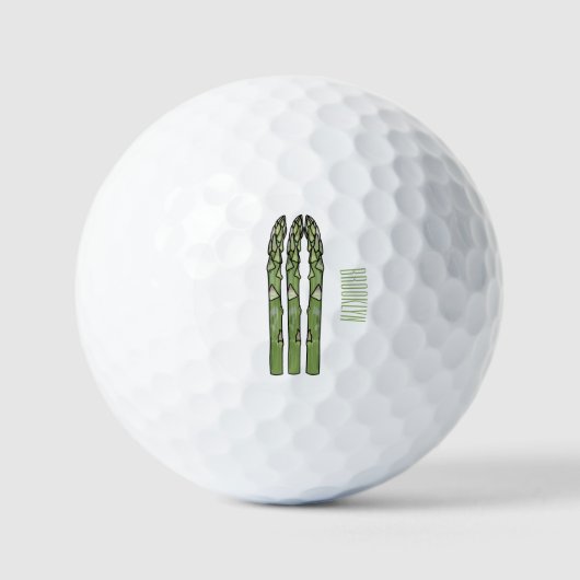 Illustration des Sparagus-Cartoon Golfball (Vorderseite)