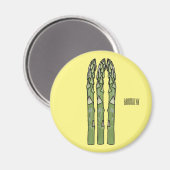 Illustration des Sparagus-Cartoon Magnet (Vorderseite/Rückseite)