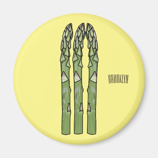 Illustration des Sparagus-Cartoon Magnet (Vorne)