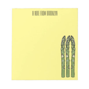 Illustration des Sparagus-Cartoon Notizblock