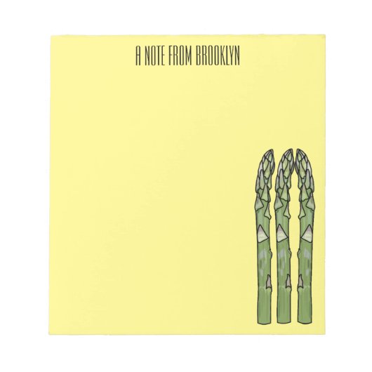 Illustration des Sparagus-Cartoon Notizblock (Vorderseite)