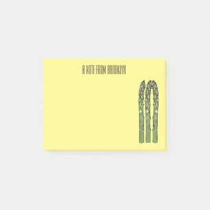 Illustration des Sparagus-Cartoon Post-it Klebezettel