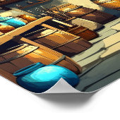 Illustration des Speichers Wasserfarbe Zeichnend Poster (Ecke)