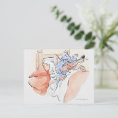 Illustration des stehenden Rotkäppchens Postkarte (Stehend Vorderseite)