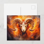 Illustration des Sternzeichen Aries Postkarte (Vorne/Hinten)