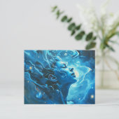 Illustration des Sternzeichens Aquarius Postkarte (Stehend Vorderseite)