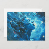 Illustration des Sternzeichens Aquarius Postkarte (Vorne/Hinten)