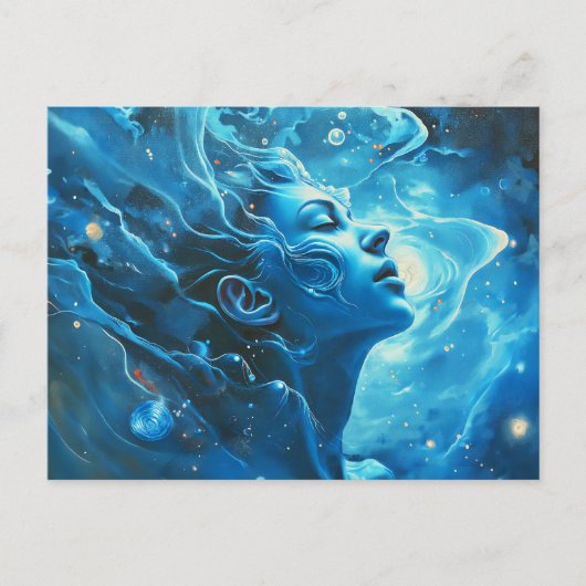 Illustration des Sternzeichens Aquarius Postkarte (Vorderseite)