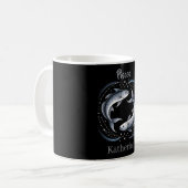 Illustration des Sternzeichens Fische mit individu Kaffeetasse (Vorderseite Links)