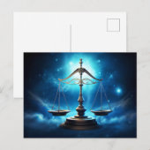 Illustration des Sternzeichens Waage Postkarte (Vorne/Hinten)