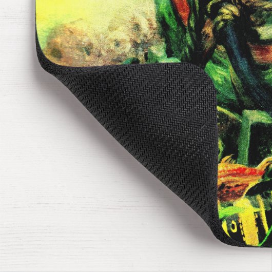 Illustration des Tauchers im Tauchhelm der 40er Ja Mousepad (Ecke)