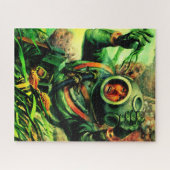 Illustration des Tauchers in den 40er Jahren Puzzle (Horizontal)