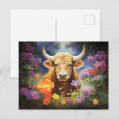 Illustration des Taurus Zodiac-Zeichens Postkarte (Vorne/Hinten)
