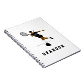 Illustration des Tennisspielers und Name der Kinde Notizblock (Rechte Seite)