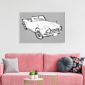 Illustration des Triumph Tr4 Sportwagens Leinwanddruck (Insitu (Wohnzimmer))