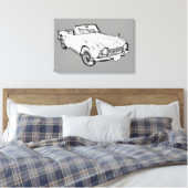 Illustration des Triumph Tr4 Sportwagens Leinwanddruck (Insitu (Schlafzimmer))