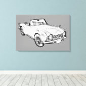 Illustration des Triumph Tr4 Sportwagens Leinwanddruck (Insitu (Holzboden))