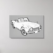 Illustration des Triumph Tr4 Sportwagens Leinwanddruck (Vorderseite)