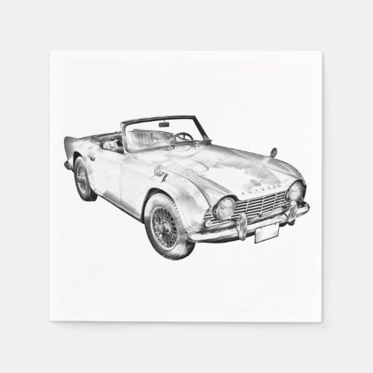 Illustration des Triumph Tr4 Sportwagens Serviette (Vorderseite)